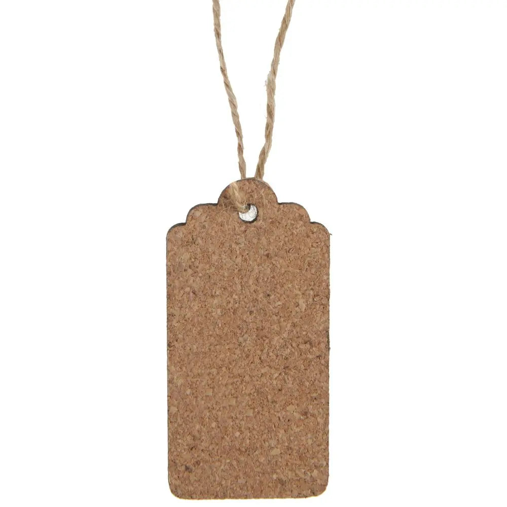 6 Marque-places en liège avec cordon - 6 x 3 cm