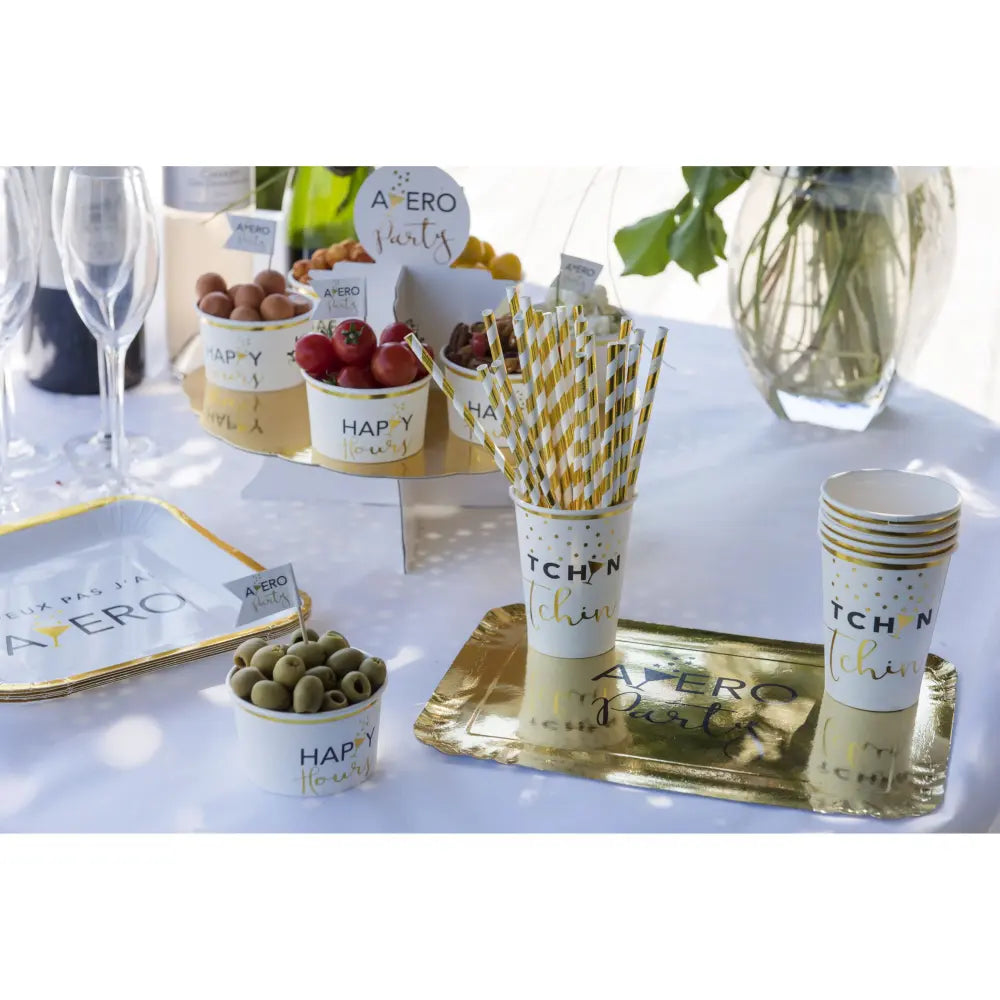 10 Gobelets en Carton 27cl - ''Apéro Blanc'