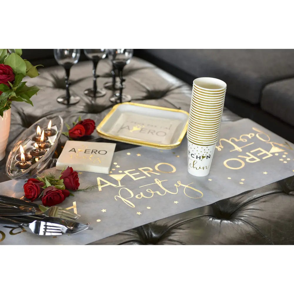 20 Serviettes en Papier 25cm - ''Apéro Blanc''