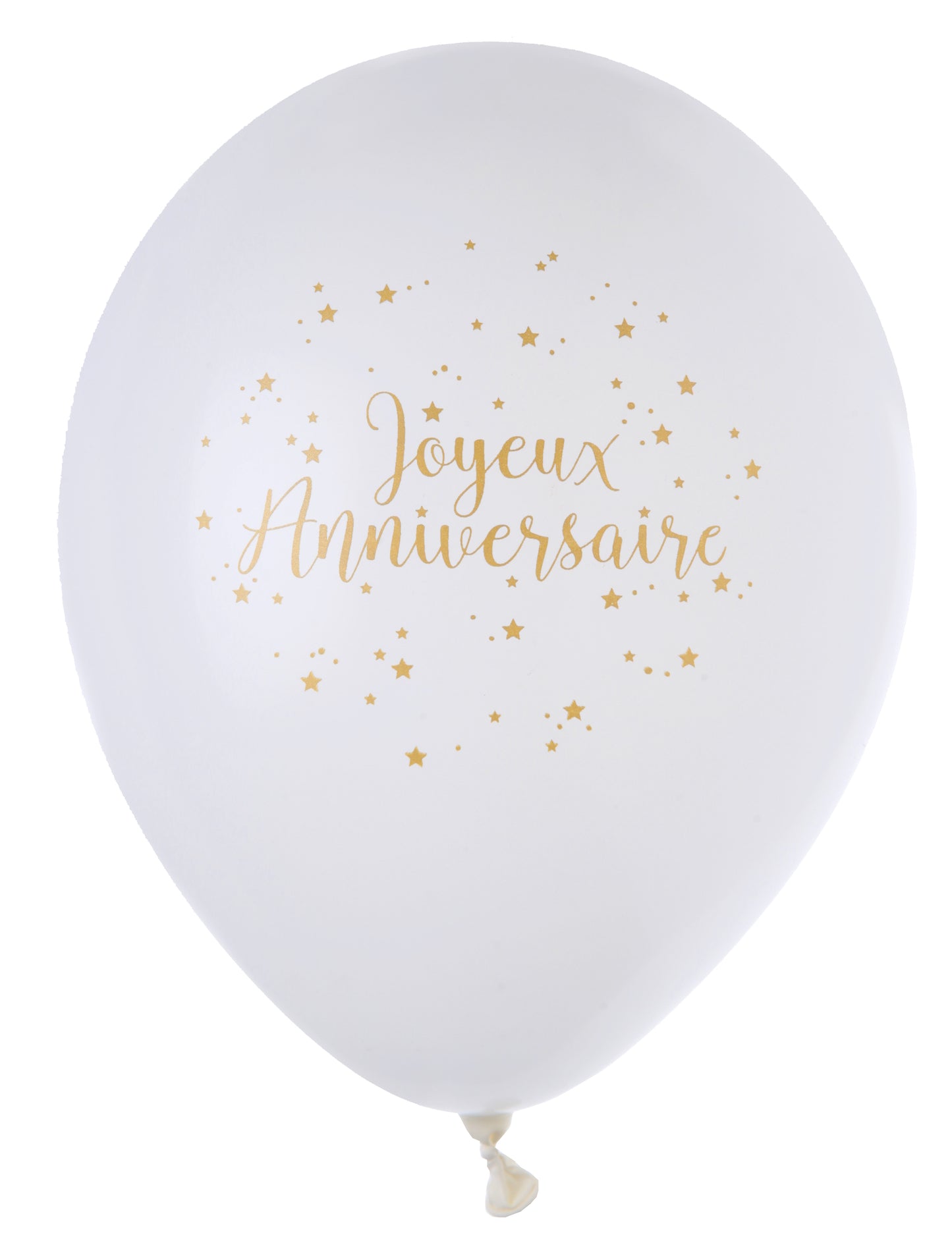  Ballon Joyeux Anniversaire métallisé or Blanc