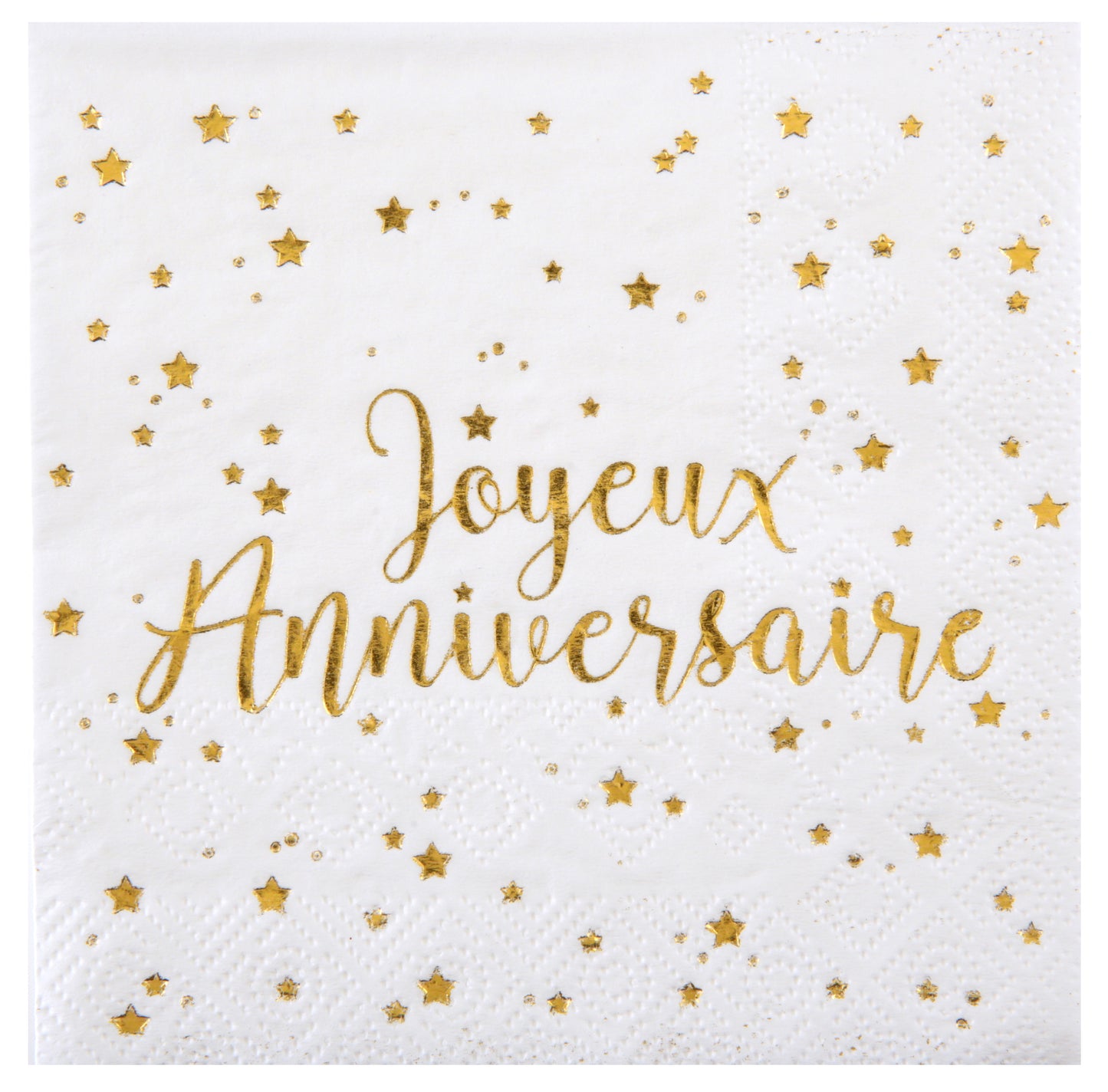 Serviette Joyeux Anniversaire Blanc