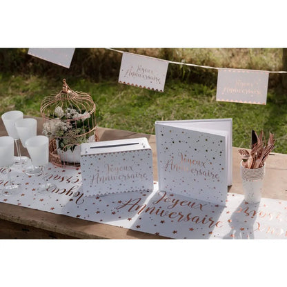 Livre d'or - Joyeux Anniversaire Métal Rose Gold