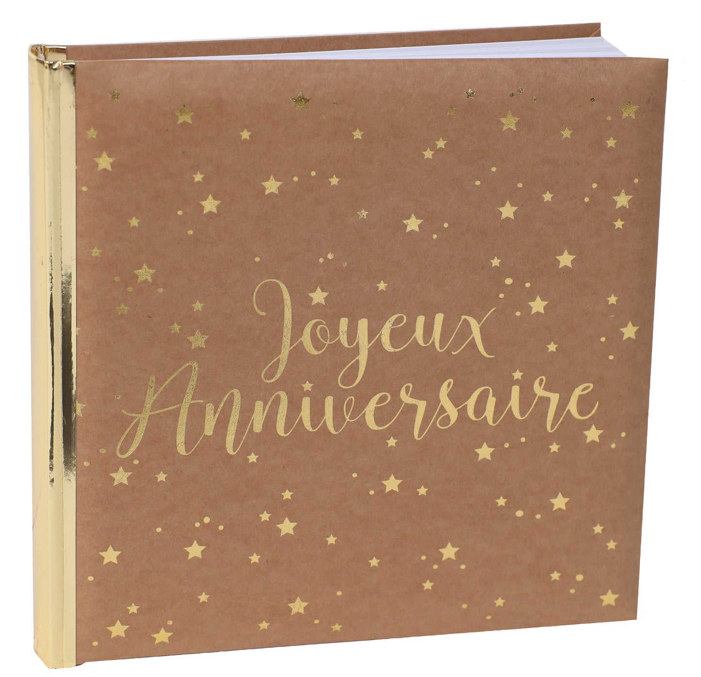 Livre d'or Joyeux Anniversaire métallisé Kraft