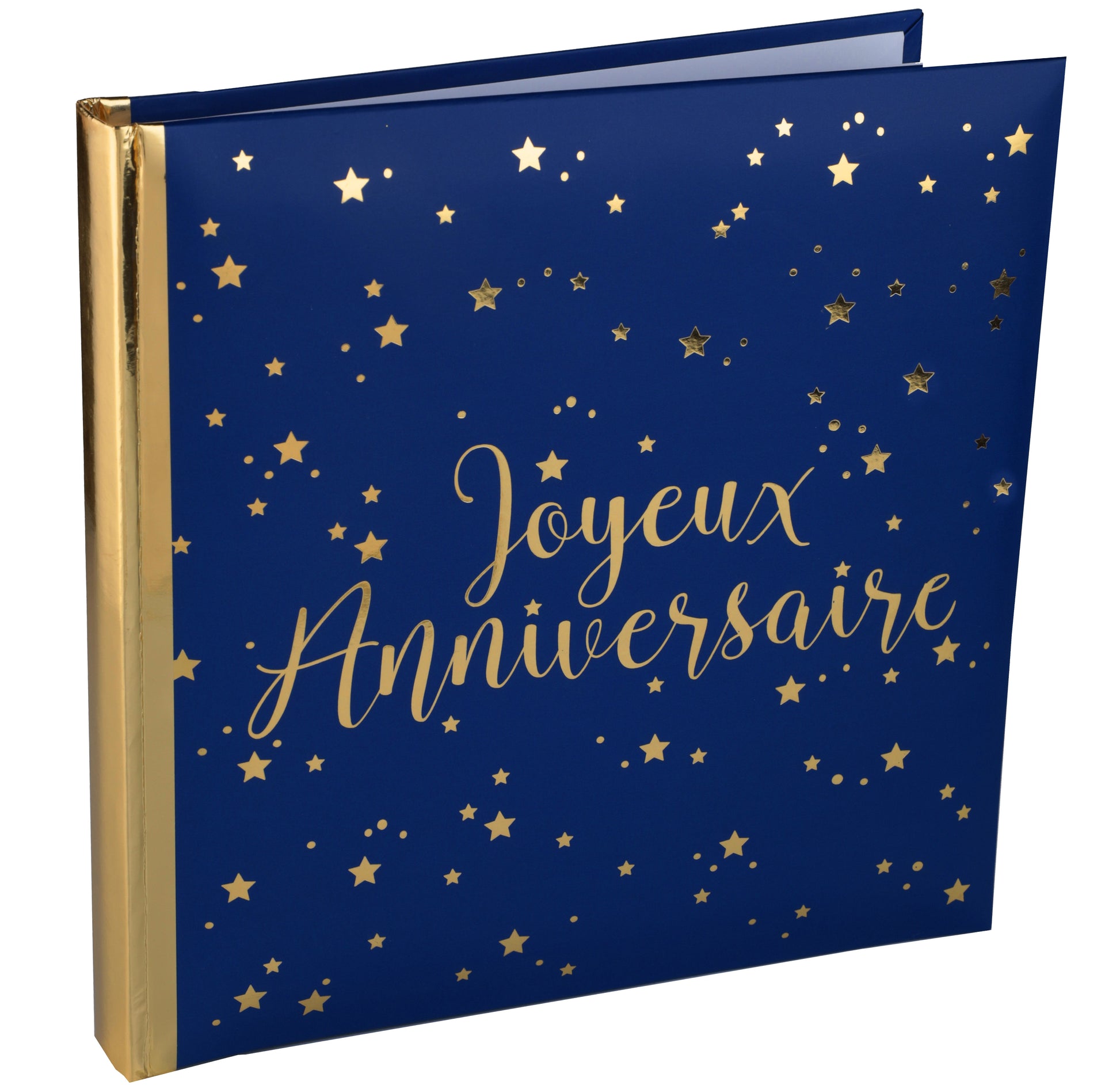 Livre d'or Joyeux Anniversaire métallisé Bleu