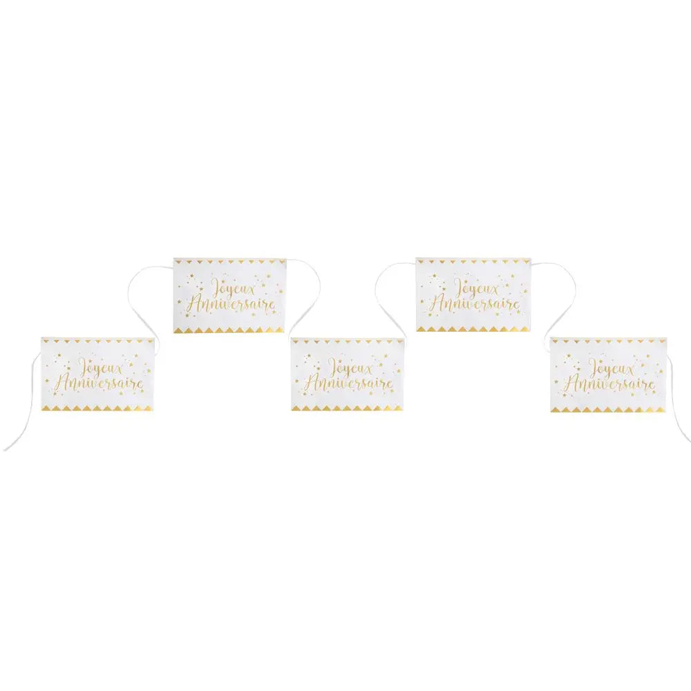  Banderole - Joyeux Anniversaire Métal Or