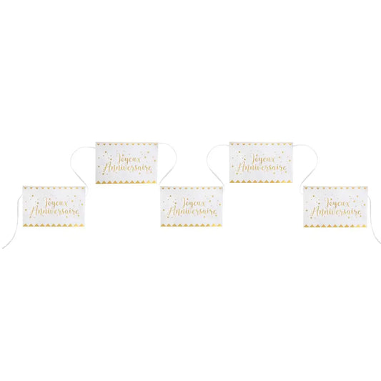  Banderole - Joyeux Anniversaire Métal Or