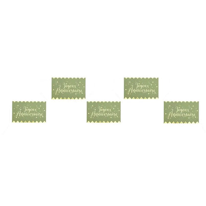 Banderole - Joyeux Anniversaire Métal Sauge