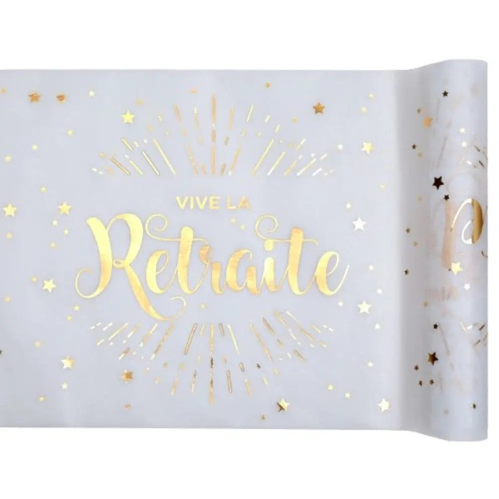 Chemin de table 5m - Vive la Retraite Blanc