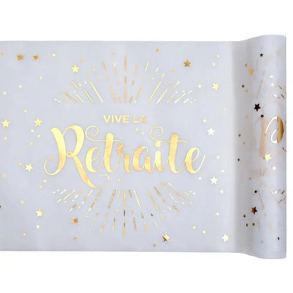 Chemin de table 5m - Vive la Retraite Blanc