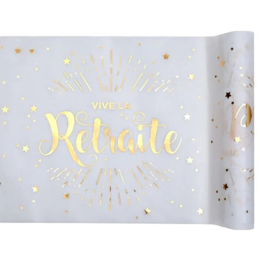 Chemin de table 5m - Vive la Retraite Blanc