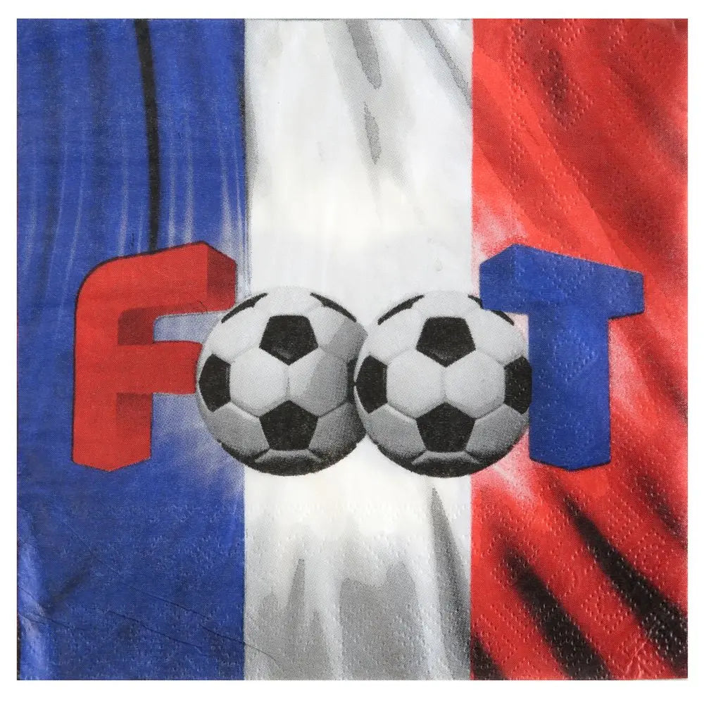 Serviettes en Papier Champion de Foot Tricolore