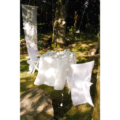 Nappe ronde unie Blanc - Diamètre 180 cm