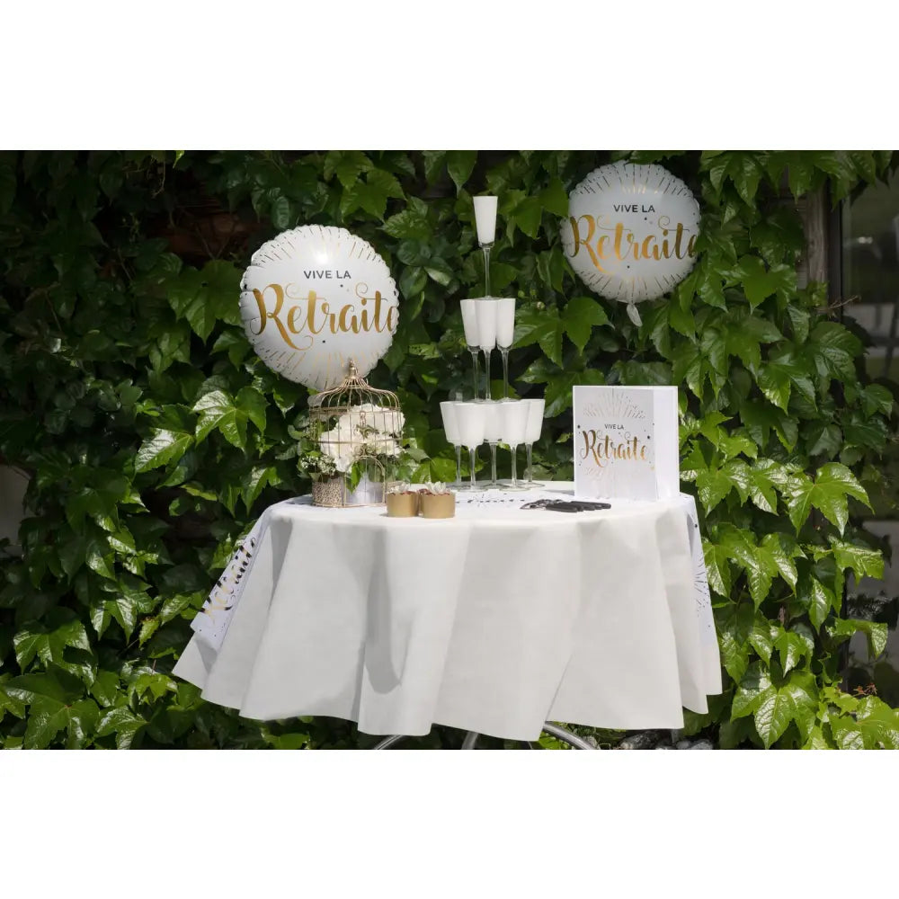 Nappe ronde unie Blanc - Diamètre 180 cm