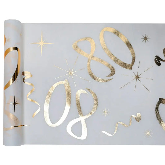 Chemin de Table - Etincelant Or - 80 Ans