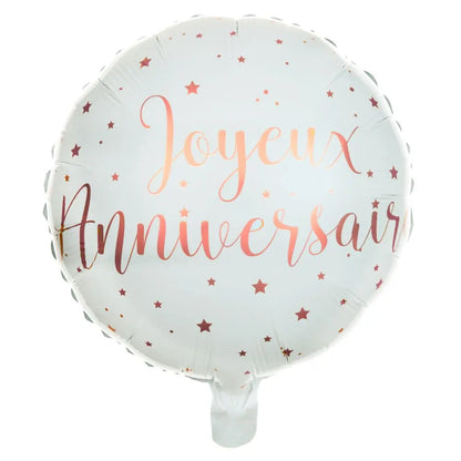 Ballon Alu 45cm - Joyeux Anniversaire Métal Rose Gold