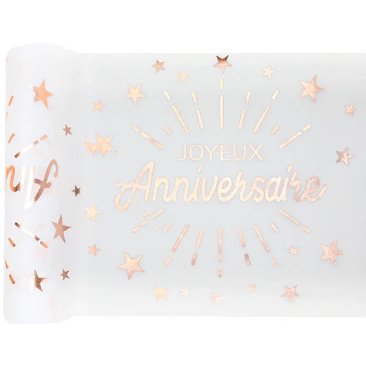  Chemin de table Anniversaire Etincelant Rose gold