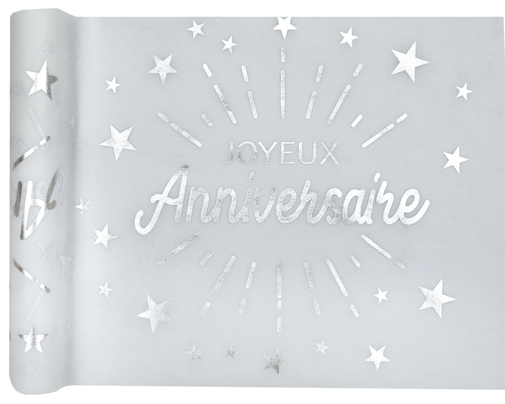  Chemin de table Anniversaire Etincelant Argent