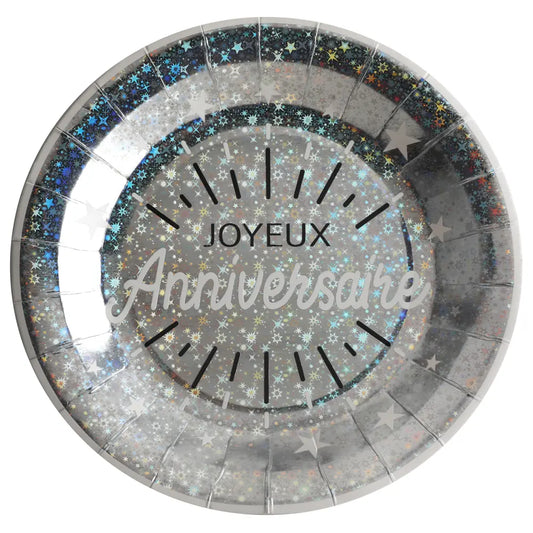  Assiette Anniversaire Etincelant Argent
