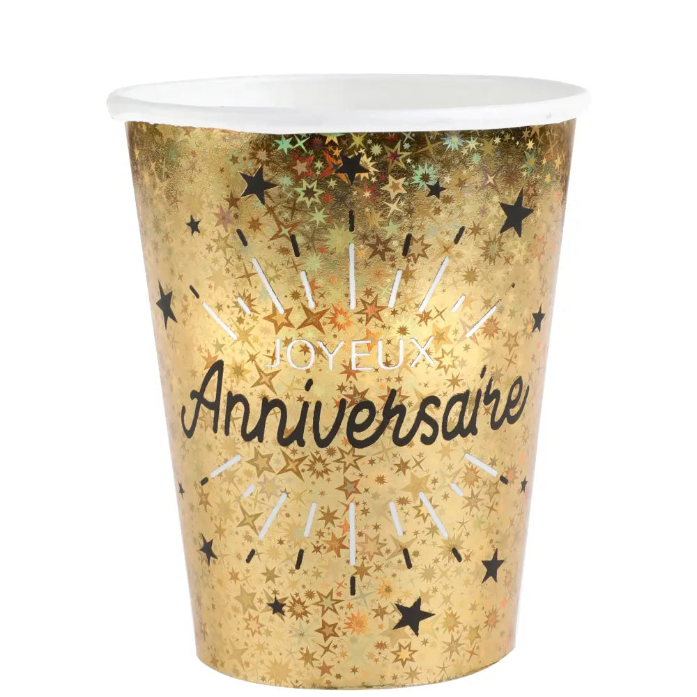  Gobelet Anniversaire Etincelant Or