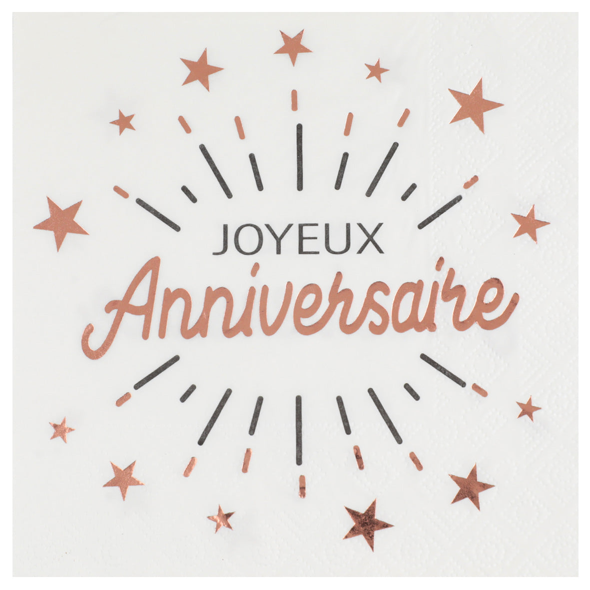  Serviette Anniversaire Etincelant Rose gold