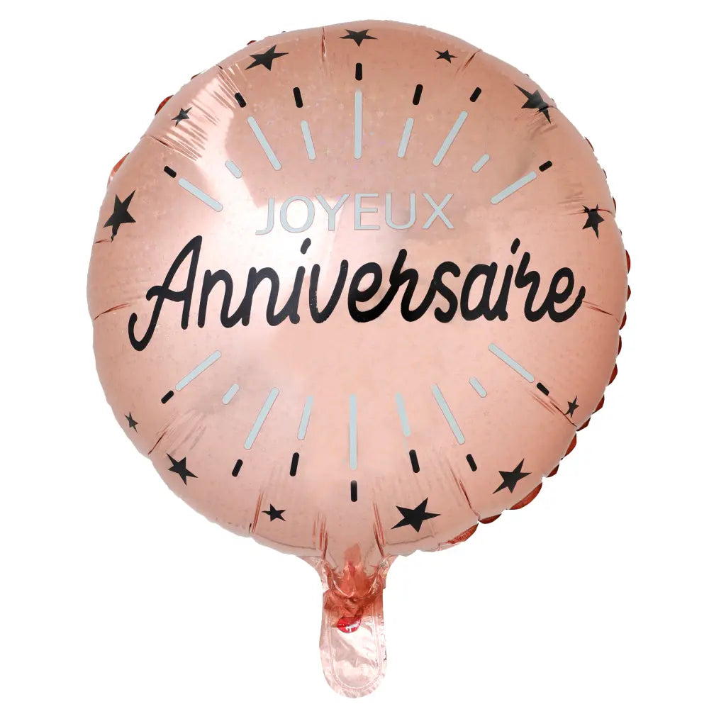  Ballon Alu Anniversaire Etincelant Rose gold