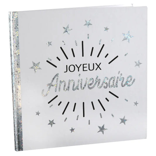  Livre d'or Anniversaire Etincelant Argent