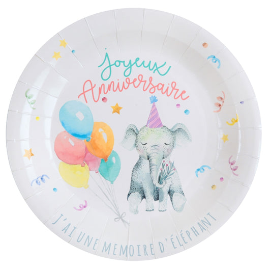 Assiette Zoo party Multicolore