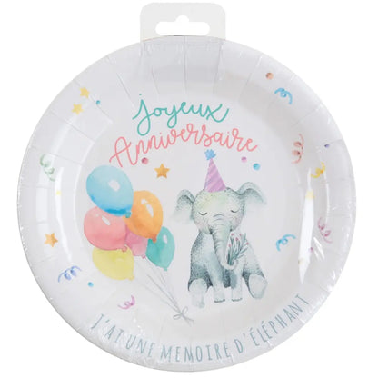 10 Assiettes en Carton D23cm - Zoo party Multicolore