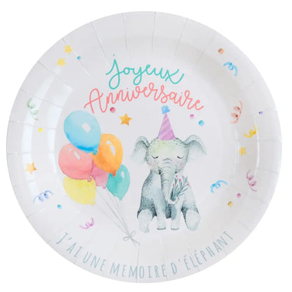 10 Assiettes en Carton D23cm - Zoo party Multicolore