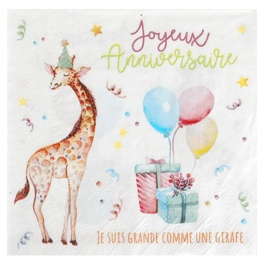 20 Serviettes en Papier 33x33cm - Zoo party Multicolore