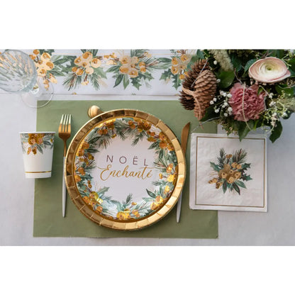 Chemin de table Eternity prédécoupé Sauge 40 cm Rouleau de 4.8 mètres