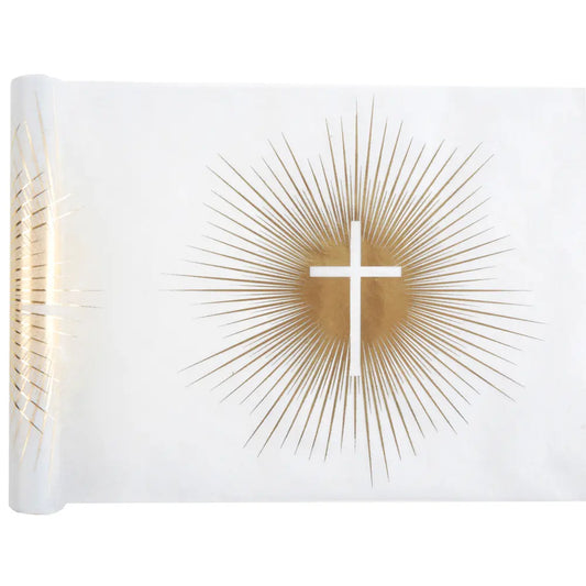 Chemin de table Communion impression or - 30 cm x 5 m