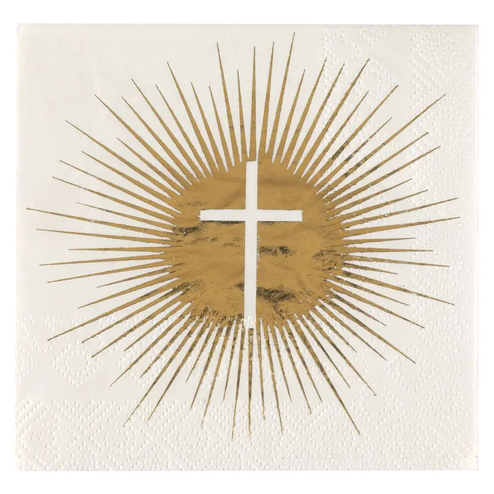 20 Serviettes en Papier 25x25cm - impression métallisée or