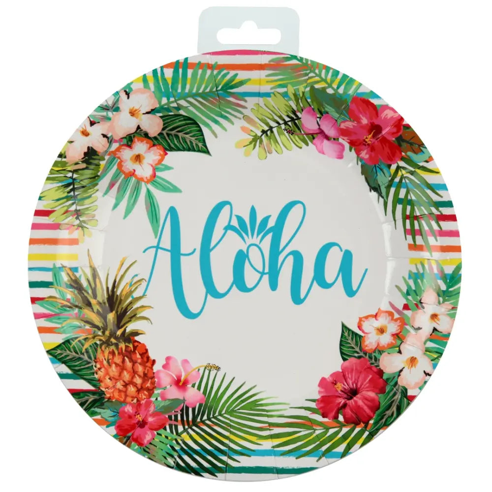 10 Assiettes en Carton D22.5cm - Aloha Multicolore