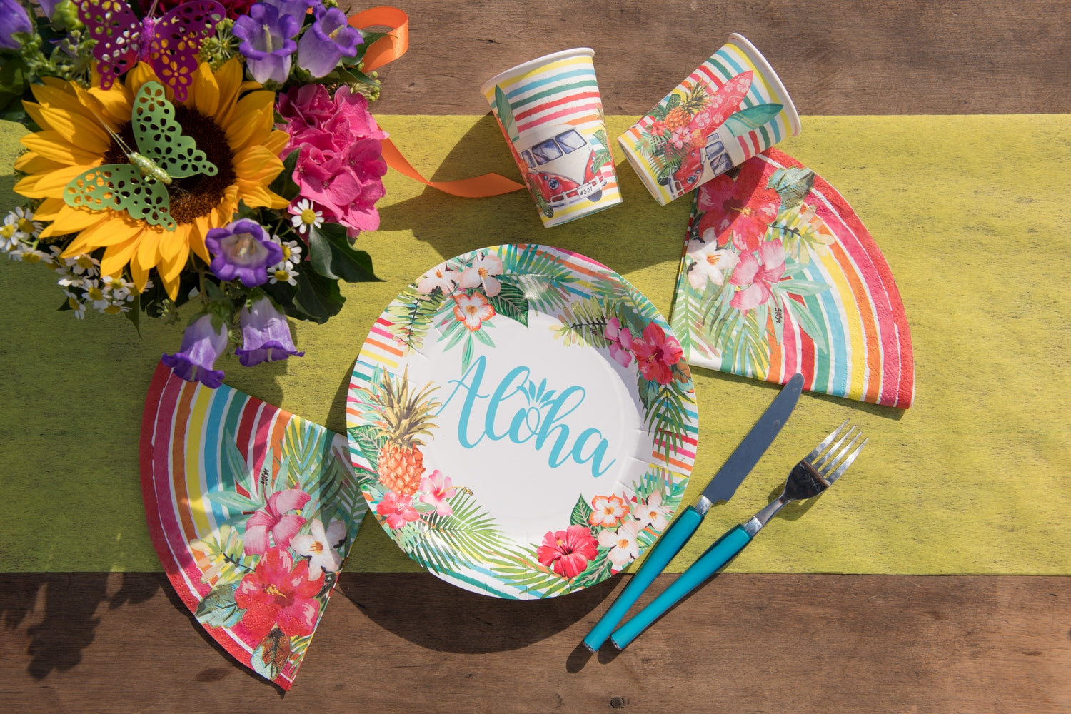 Assiette Aloha Multicolore Ø 22.5 cm Sachet de 10 pièces