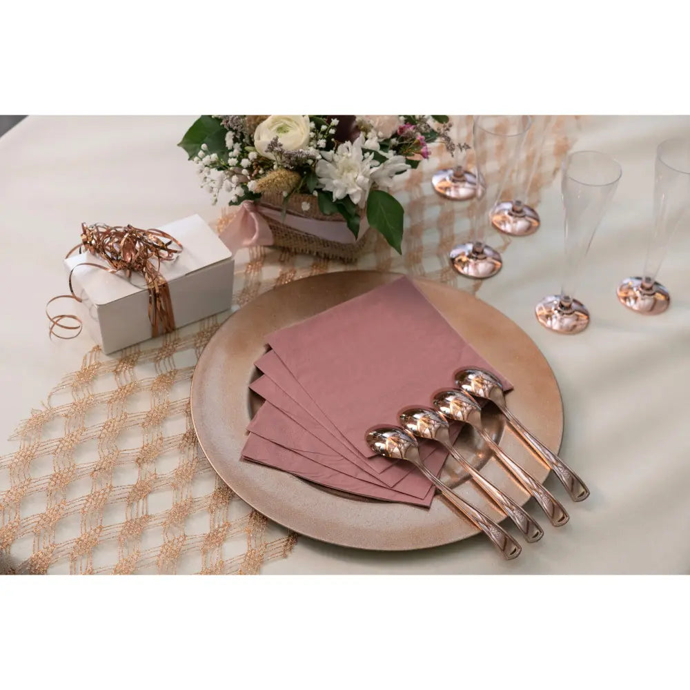 Chemin de table 28cmx3m - Lurex Rose Gold