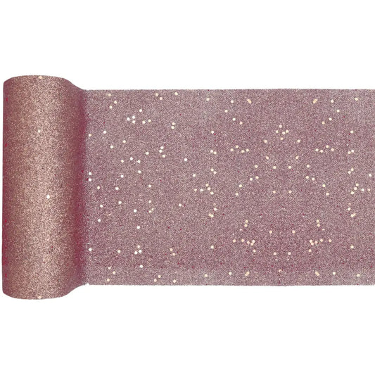 Chemin de table 18cmx5m - Paillettes Rose Gold