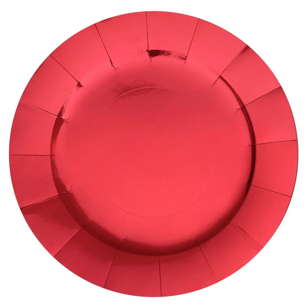 10 Sous-Assiettes Brillantes - Rouge - Ø 33 cm