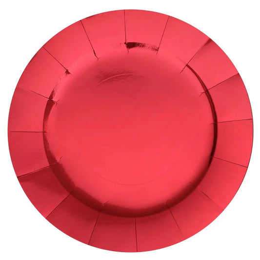 10 Sous-Assiettes Brillantes - Rouge - Ø 33 cm