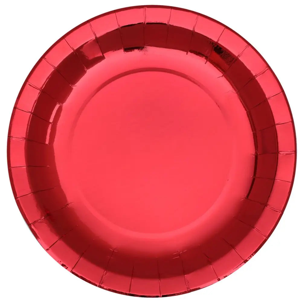 10 Assiettes Brillantes - Rouge - Ø 26 cm