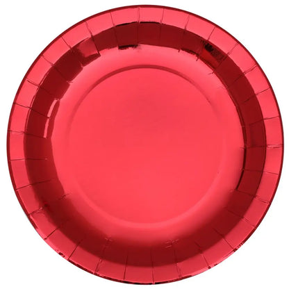 10 Assiettes Brillantes - Rouge - Ø 26 cm