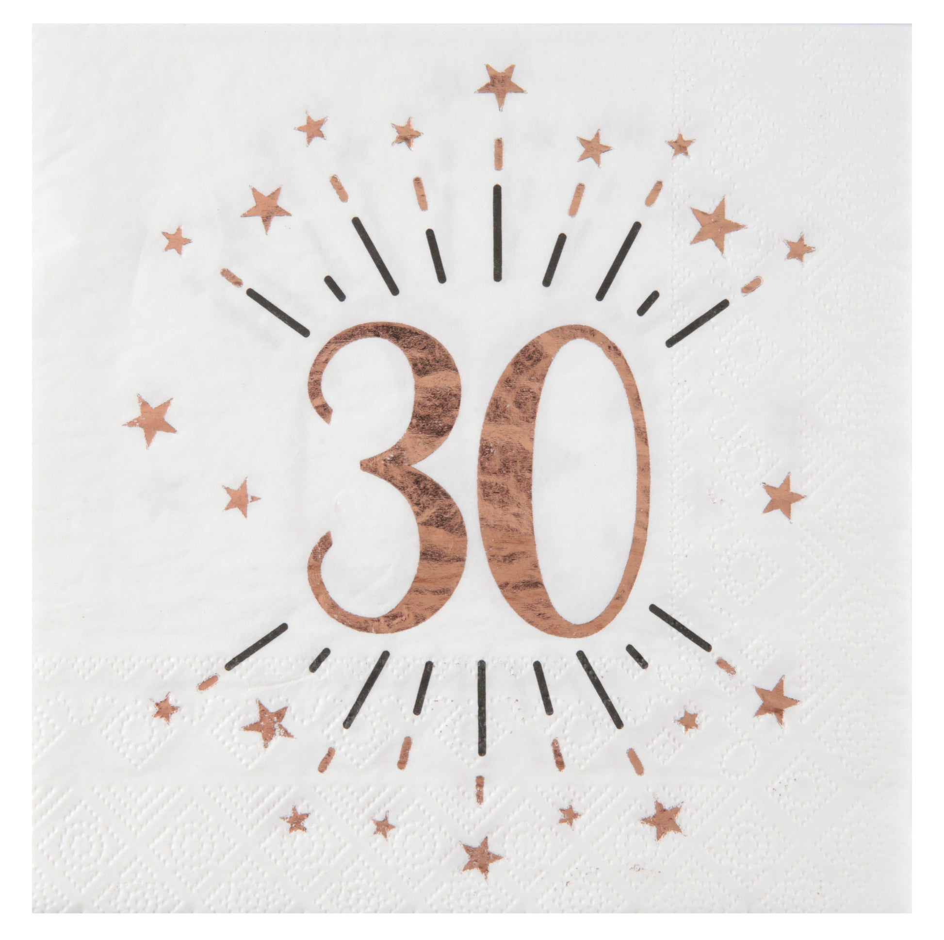  Serviette Âge étincelant rose gold 30 ans