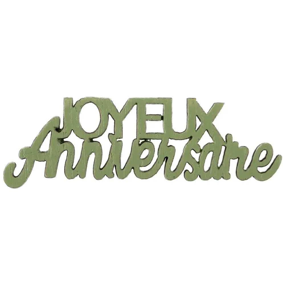 10 Décos à parsemer - Joyeux Anniversaire Métal Sauge
