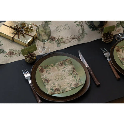 10 Grandes Assiettes en Carton D22.5cm - Olive