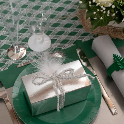 10 Grandes Assiettes Ronde - Vert foncé - Ø 22.5 cm