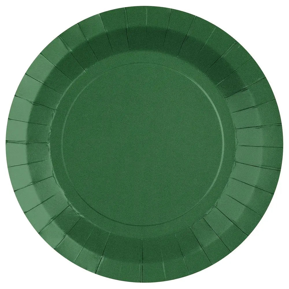 10 Grandes Assiettes Ronde - Vert foncé - Ø 22.5 cm