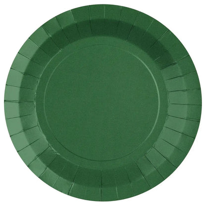 10 Grandes Assiettes Ronde - Vert foncé - Ø 22.5 cm