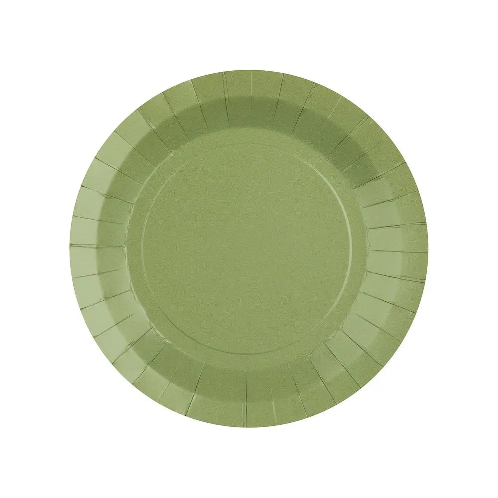 10 Petites Assiettes en Carton D17.5cm - Olive