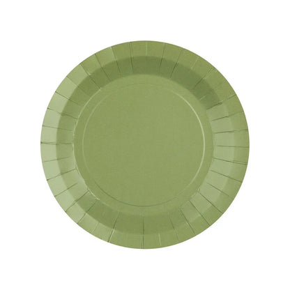 10 Petites Assiettes en Carton D17.5cm - Olive