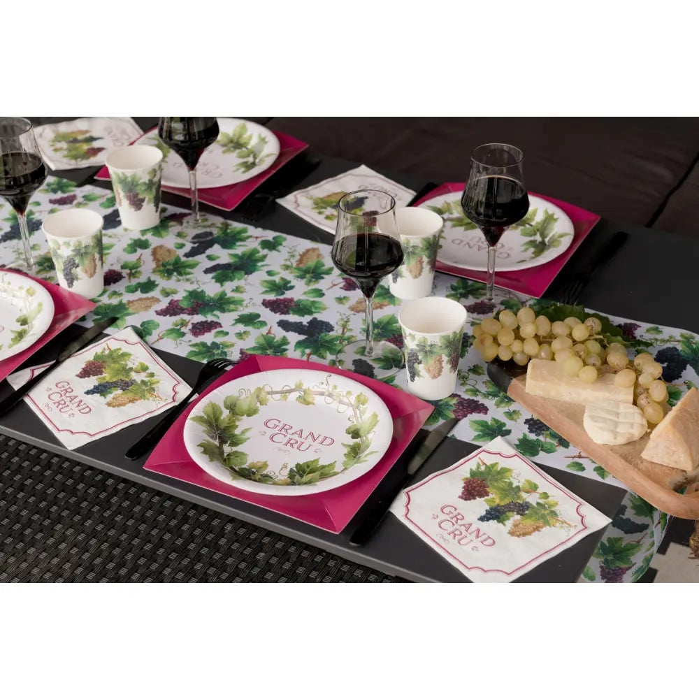 10 Assiettes en Carton D22.5cm - Viticole Multicolore